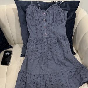 Hollister Gray Button-Up Dress
